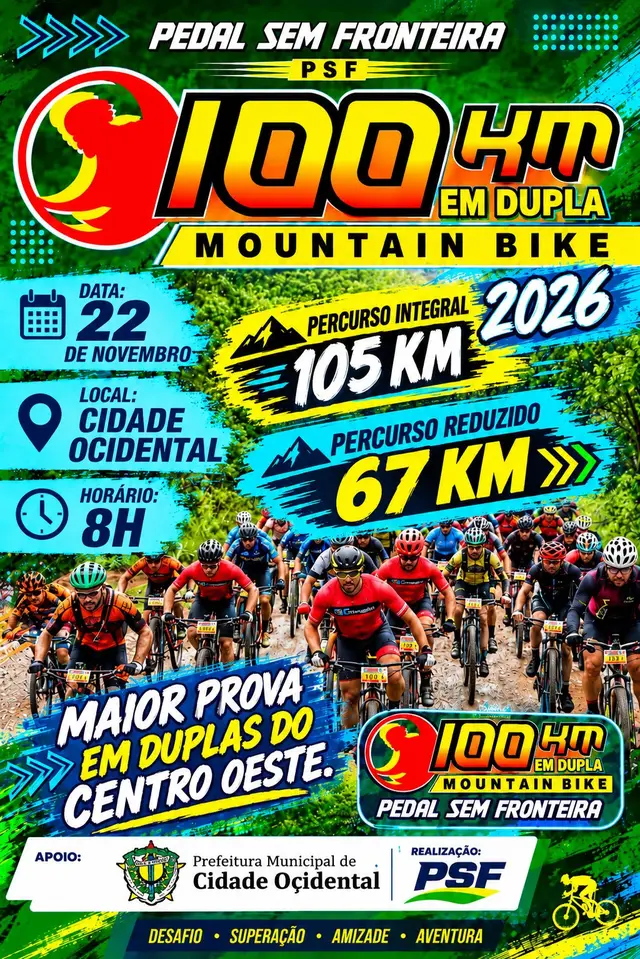 100 KM PSF – PROVA DE MTB EM DUPLAS | PEDAL SEM FRONTEIRA – 2026 logo