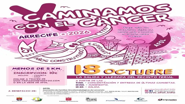 10º Edición CAMINAMOS CONTRA EL CÁNCER AFOL 2026 logo