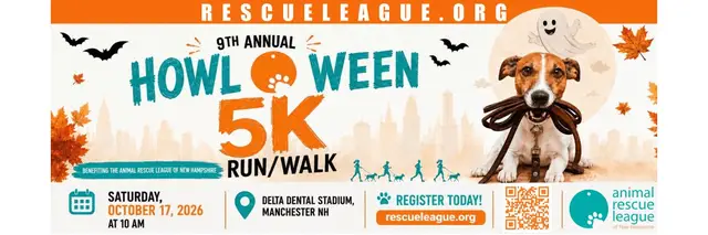10th Annual Howl-O-Ween 5K Run/Walk to benefit the Animal Rescue League of NH logo