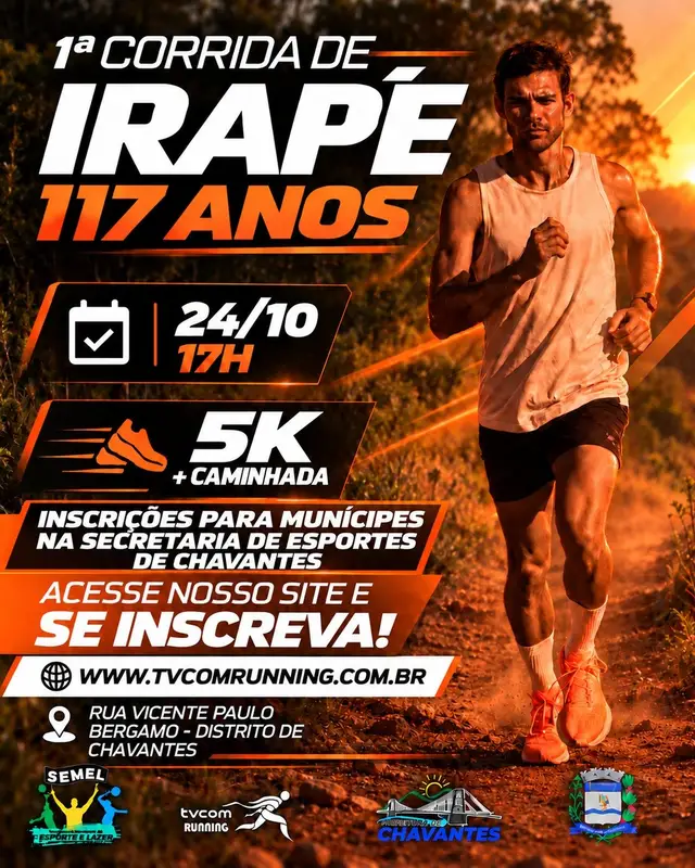 1ª CORRIDA DE IRAPÉ 117 ANOS DISTRITO DE CHAVANTES SP logo