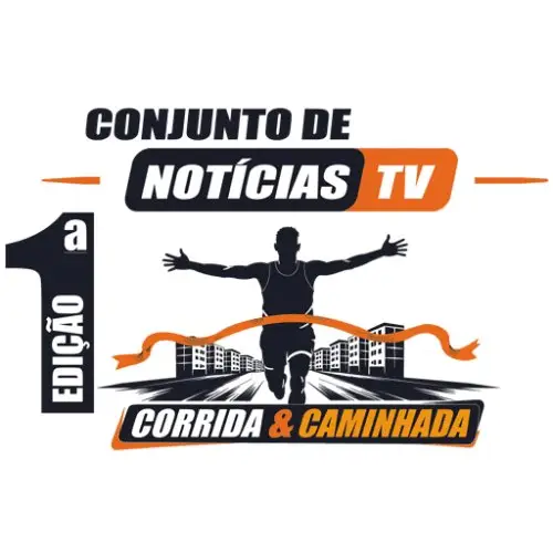1ª EDIÇÃO DA CORRIDA E CAMINHADA " CONJUNTO DE NOTÍCIAS TV " logo