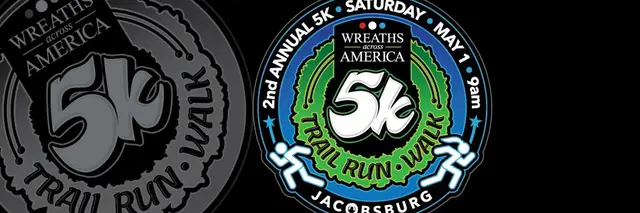 1st Annual 5K Trail Run/Walk at Jacobsburg State Park -Benefits Wreaths Across America logo