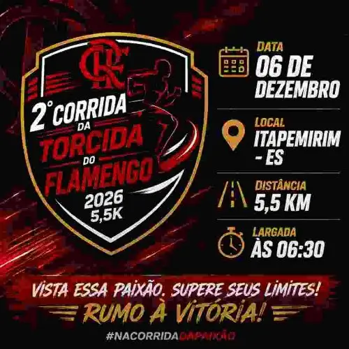 2° EDIÇÃO CORRIDA DA TORCIDA DO FLAMENGO ITAPEMIRIM ES logo