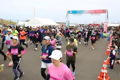 The Home of Harako-meshi — 2026 Watari Marathon (～はらこめしの郷～2026わたりマラソン) logo