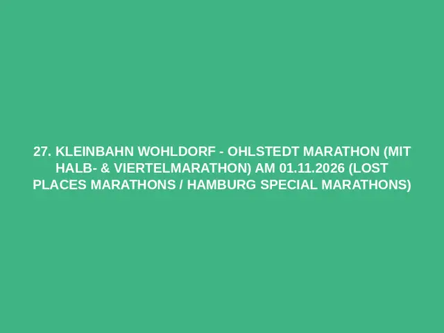 27. Kleinbahn Wohldorf - Ohlstedt Marathon (mit Halb- & Viertelmarathon) am 01.11.2026 (Lost Places Marathons / Hamburg Special Marathons) logo