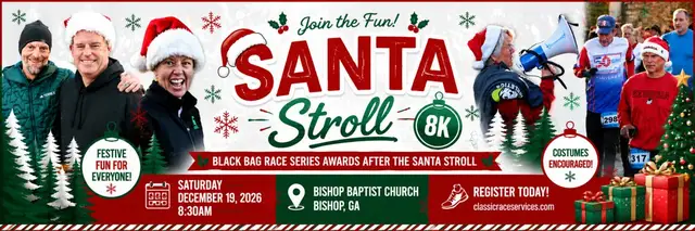 28th Annual Will Chamberlin Memorial Santa Stroll 8K logo