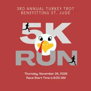 3rd Annual 5K Turkey Trot benefiting St. Jude logo