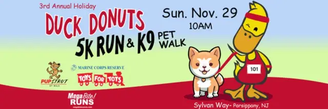 3rd Annual DUCK DONUT HOLIDAY 5K AND 2K PUP STRUT logo