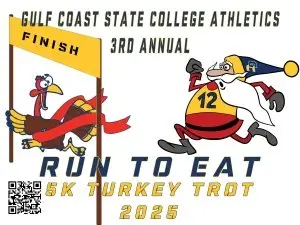 4th Annual Gulf Coast State College Athletics 5k Turkey Trot logo