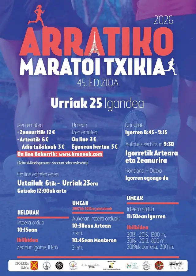45. Arratiako Maratoi Txikia (Zeanuri-Igorre) 2026 logo