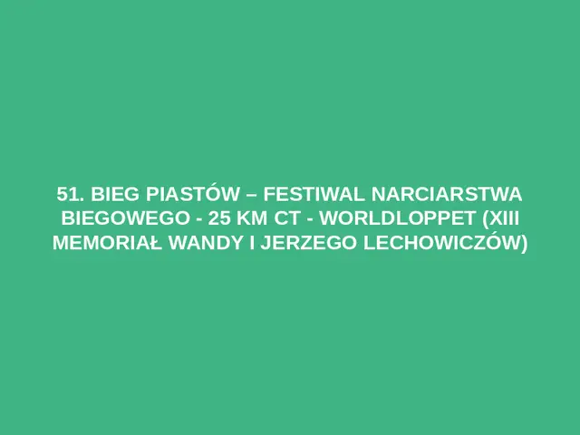 51. Bieg Piastów – Festiwal Narciarstwa Biegowego - 25 km CT - Worldloppet (XIII Memoriał Wandy i Jerzego Lechowiczów) logo