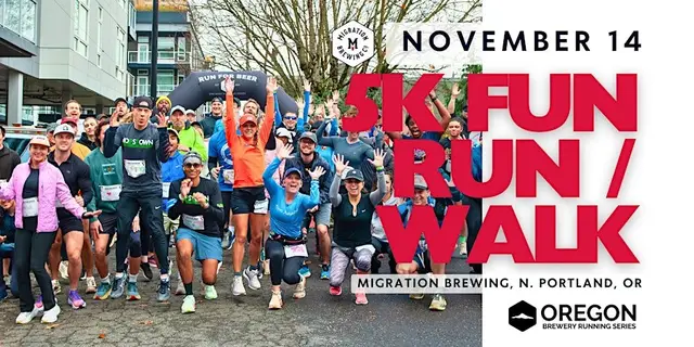 5k Beer Run - Migration Brewing | 2026 OR Brewery Running Series logo