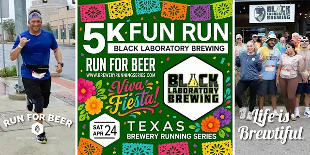 5k Beer Run x Black Laboratory Brewing | Texas Brewery Running Series logo
