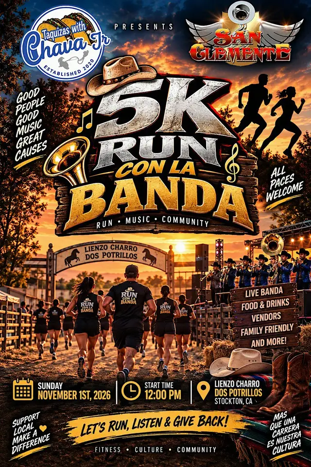 5k run con la banda logo