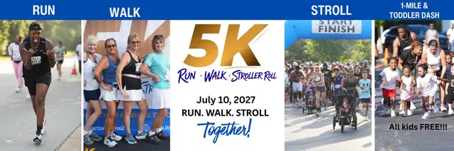 5K RUN, WALK & STROLLER ROLL logo