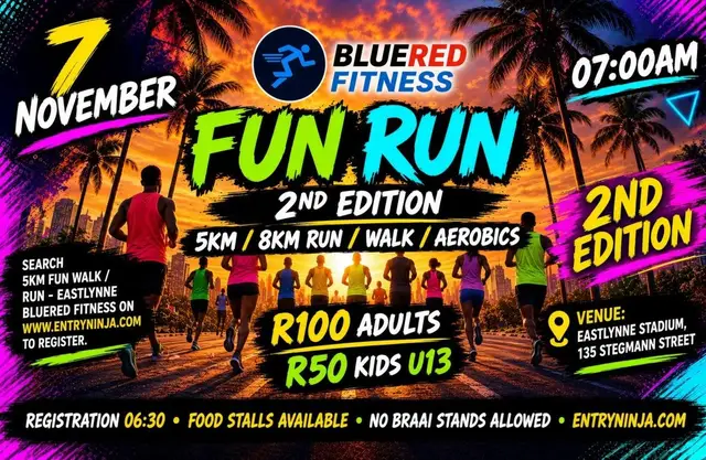 5km Fun Walk  / Run - Eastlynne BlueRed Fitness logo