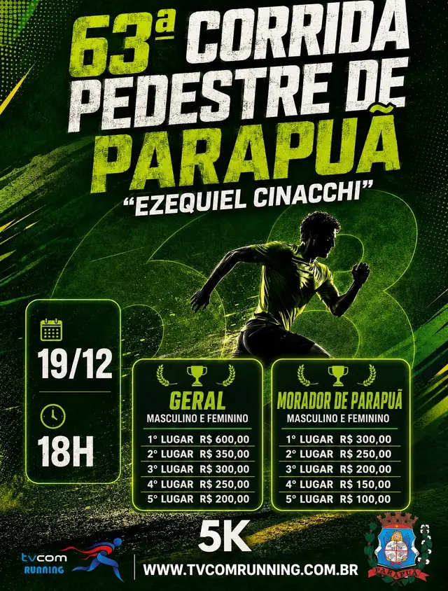 63ª CORRIDA PEDESTRE DE PARAPUÃ SP logo