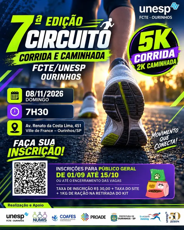 7º CIRCUITO DE CORRIDA E CAMINHADA UNESP OURINHOS logo