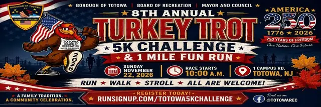 8th Annual Totowa Turkey Trot 5K logo