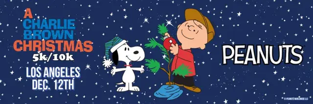 ‘A CHARLIE BROWN CHRISTMAS 5K/10K’ (Los Angeles, CA) logo