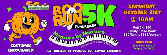 Academie Musique's Boo Run 5K & Fun Run logo