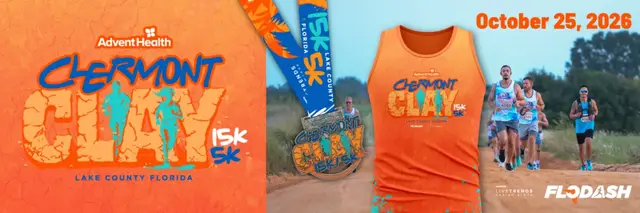 AdventHealth Clermont Clay 15K & 5K presented by LiveTrends Design Group logo