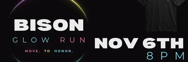Bison 3K GLOW Run/Walk logo