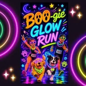 BOO-gie Glow Run 5K 10K Half Marathon - SummerWeen Series  by Califlow Runs logo