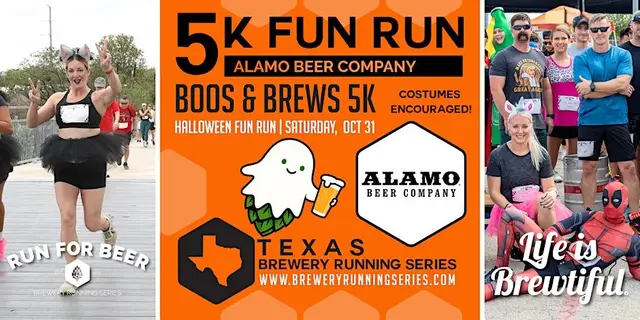 Boos & Brews 5k x Alamo Beer Company | Texas Brewery Running Series logo