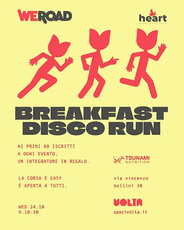breakFAST DISCO RUN @tsunaminutrition @weroad @spazivolta logo
