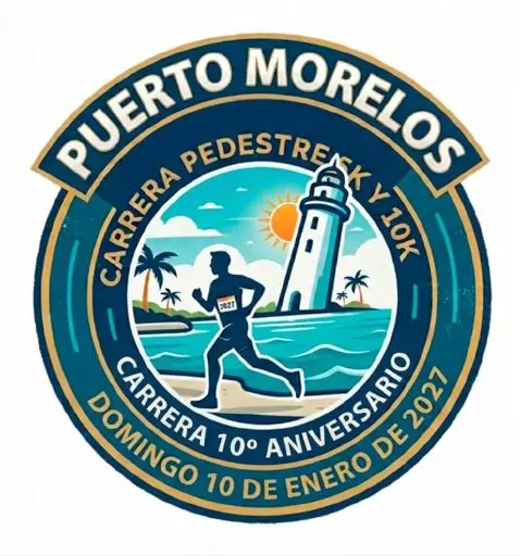 Carrera Puerto Morelos 10º Aniversario logo