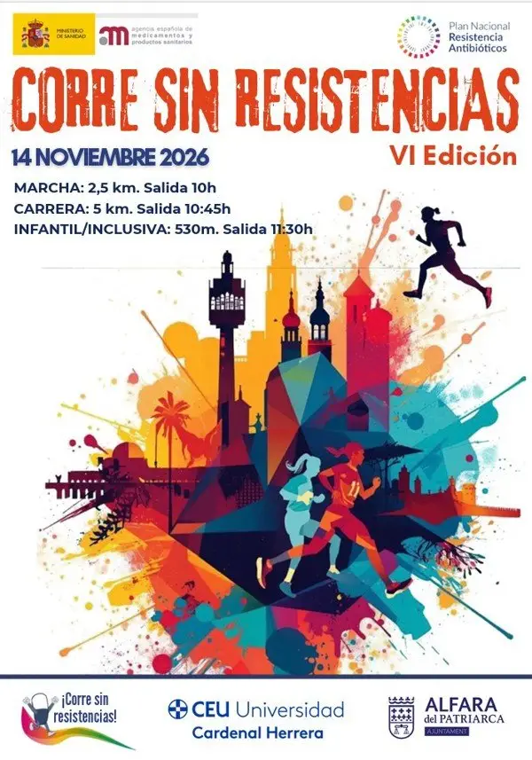 Carrera Solidaria CORRE SIN RESISTENCIAS, CEU Cardenal Herrera, Alfara del Patriarca logo