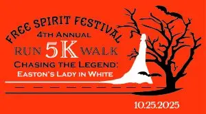 Chasing the Legend; Easton's Lady in White 5K Run/Walk logo