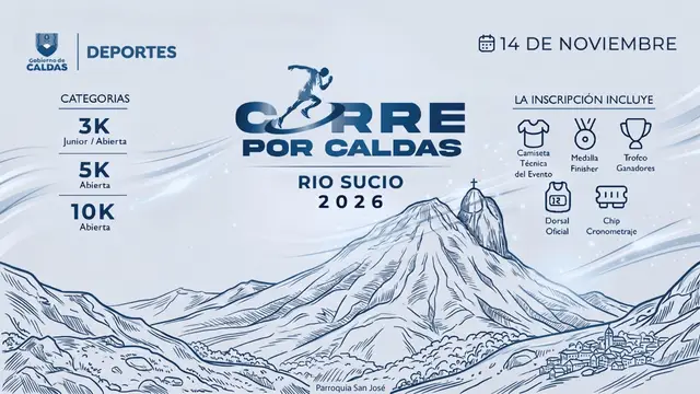 Corre por Caldas - Riosucio 2026 logo