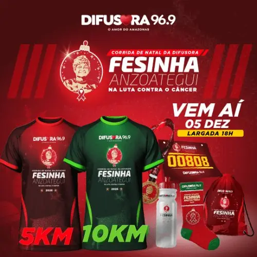 CORRIDA DE NATAL DA DIFUSORA - FESINHA ANZOATEGUI, NA LUTA CONTRA O CÂNCER logo