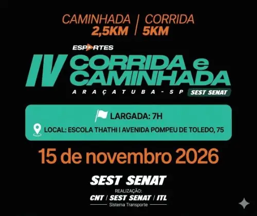 CORRIDA E CAMINHADA SEST SENAT - ARAÇATUBA 2026 logo