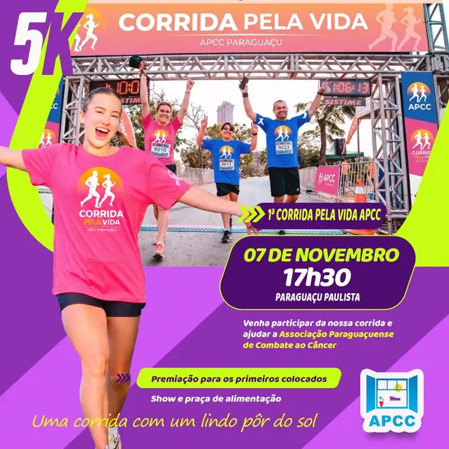 CORRIDA PELA VIDA 1ª EDIÇÃO PARAGUAÇU PAULISTA SP logo