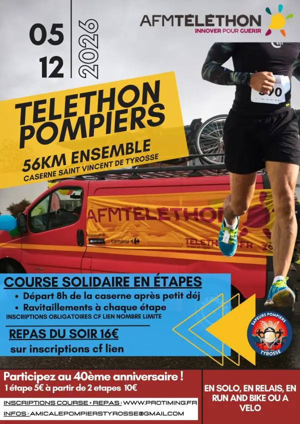 Course Téléthon des Pompiers de Saint Vincent de Tyrosse logo