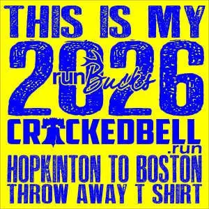 CrackedBell Hopkinton to Boston SUNDAY SHAKEOUT RUN logo