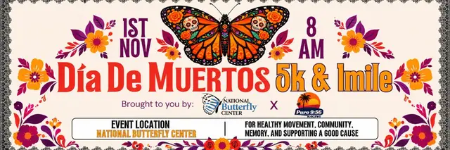 Día de los Muertos 5K — National Butterfly Center × Puro 9:56 Racing logo