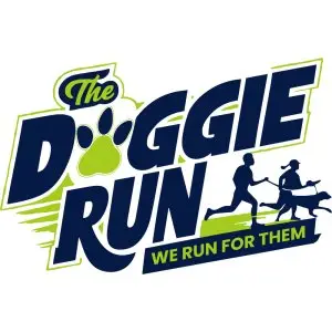 DoggieRun 4K/5K: Run to Promote Adoption! with pet or human division. logo