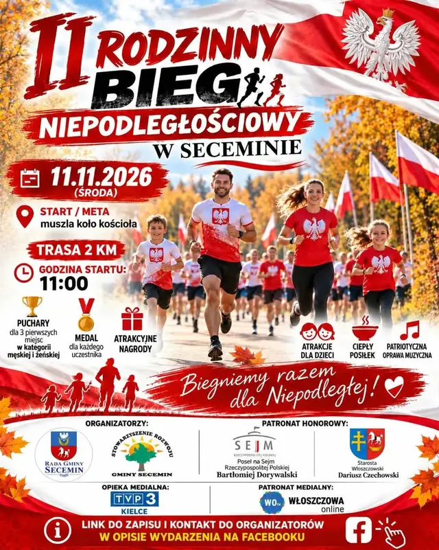 Drugi Rodzinny  Bieg Niepodległościowy w Seceminie logo