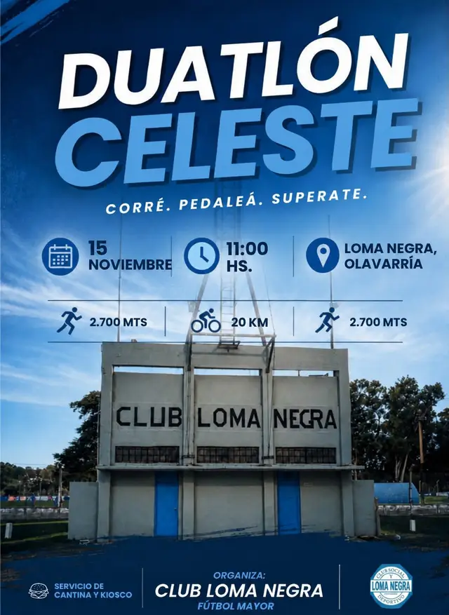 DUATLON CELESTE LOMA NEGRA 2026 logo