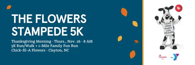 Flowers Stampede 5k logo