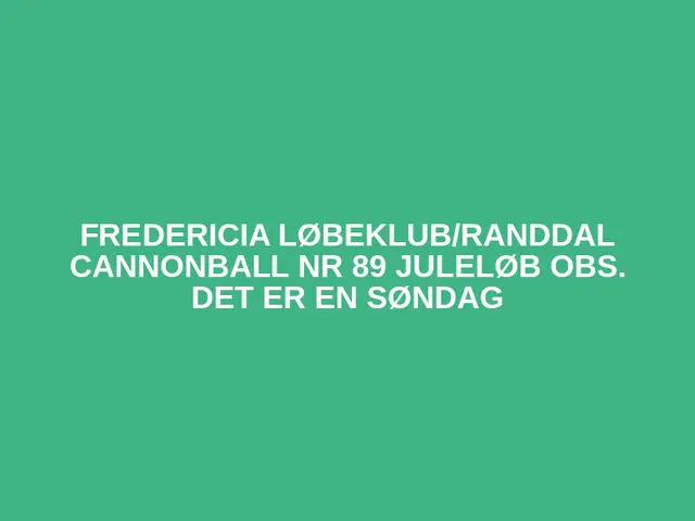 Fredericia løbeklub/Randdal Cannonball nr 89 Juleløb 
OBS. Det er en søndag logo