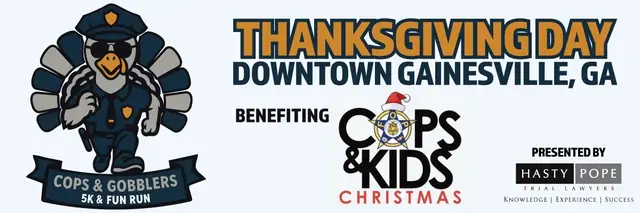 Gainesville's Thanksgiving Day Cops & Gobblers 5K logo