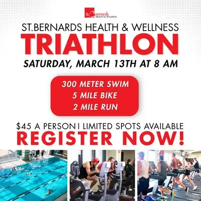Get In Gear Fitness Series St. Bernards Health & Wellness Indoor Triathlon logo