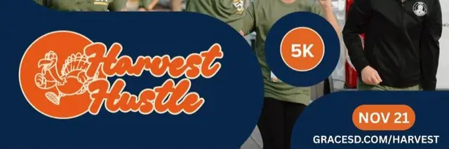 Harvest Hustle 5K 2026 Grace Church San Diego logo