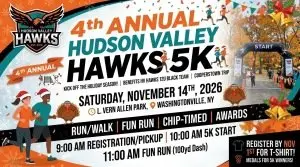 Hudson Valley Hawks 4th Annual Holiday Kick-Off 5k logo