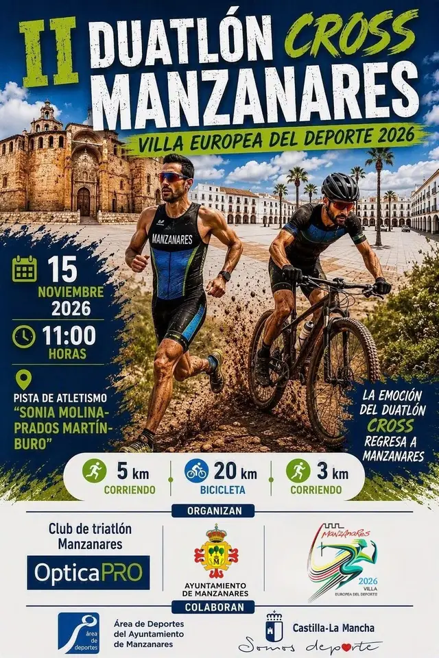 II Duatlón Cross Manzanares - Villa Europea del deporte 2026 logo